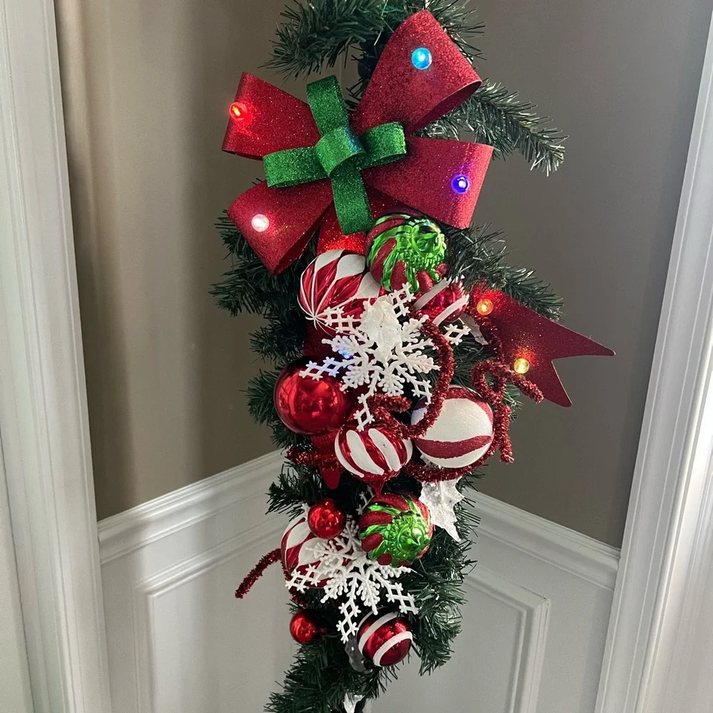 Festive Holiday Swag with Red and Green Accents
